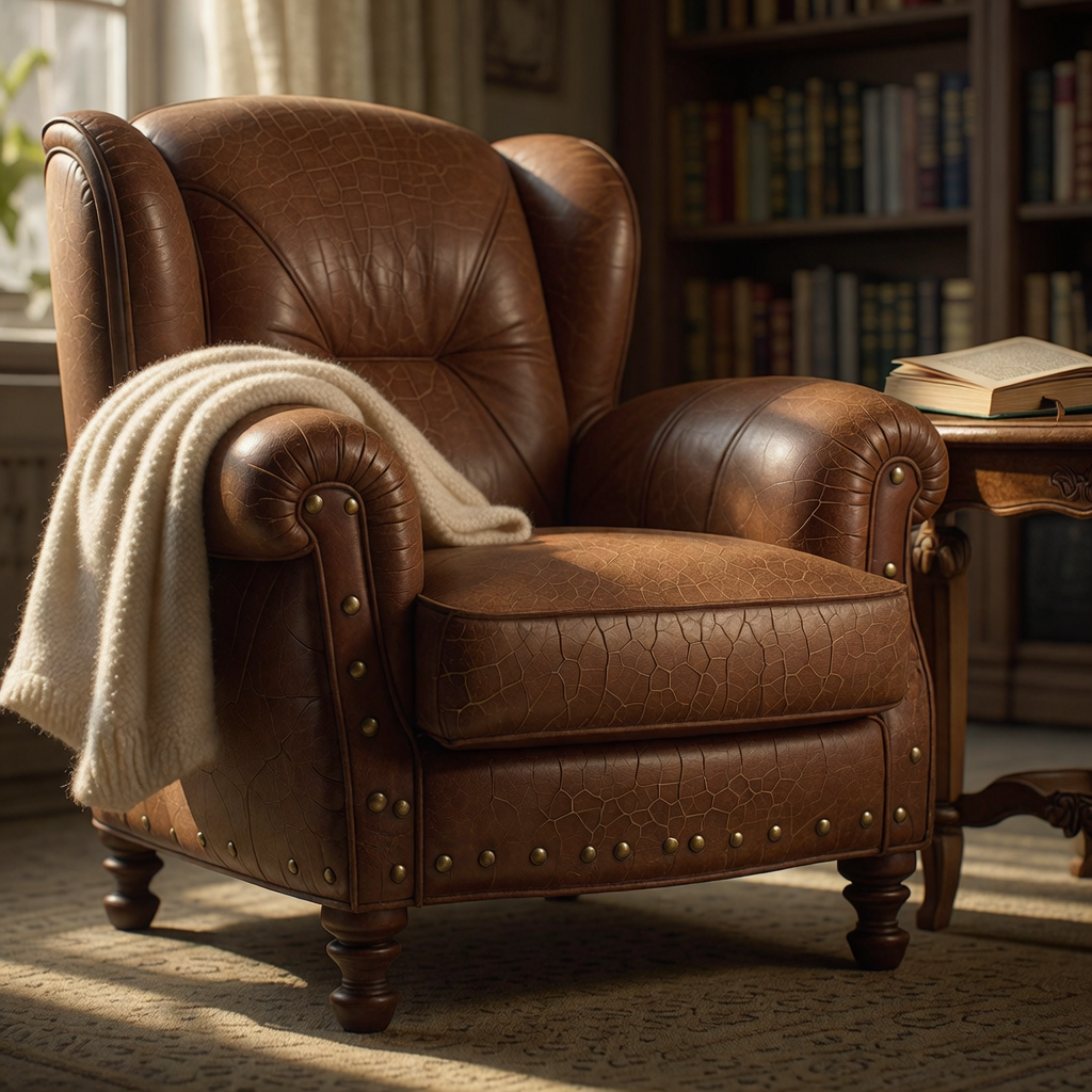 Armchair with blanket