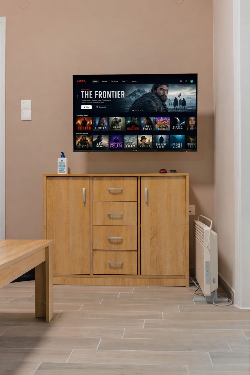 TV screen replaced with the interface